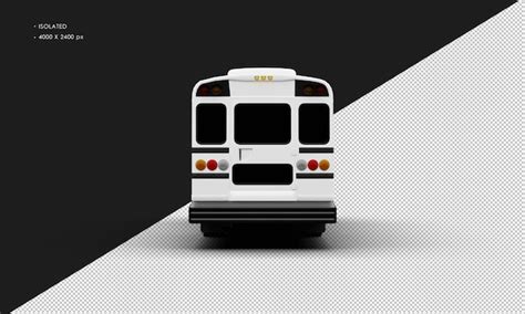 Autocarro de passageiros realista isolado brilhante branco convencional ...