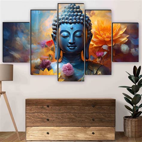 SAF Buddha Paintings for Wall Decoration - Set Of Five, 3d modern art ...