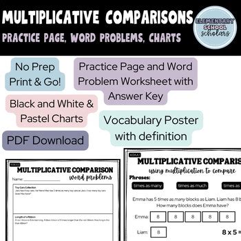 Grade 4 Additive or Multiplicative Comparison Word Problems 的图像结果