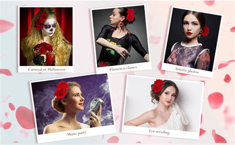 Drishti® Red Velvet Rose Hair Flower Clip and Pin Brooch for Women And ...