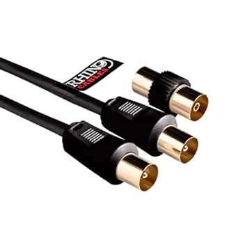 rhinocables Aerial Coaxial Cable with Gold-Plated Connectors, Male to ...