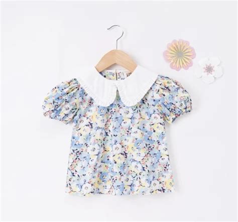 Ed-a-Mamma Sustainable Girls Floral Printed Top-Blue