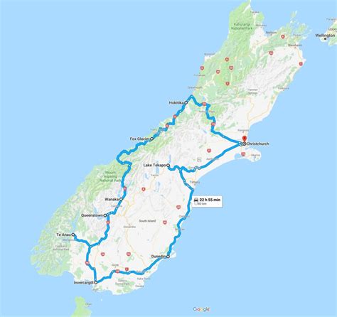 New Zealand Travel Map 的图像结果