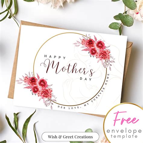 Printable Floral Style Mothers Day Card | Digital Download Watercolor ...