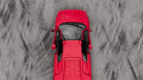 Wallpaper sports car, car, red, aerial view hd, picture, image