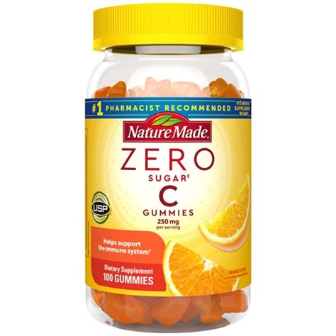 Nature Made Zero Sugar C Gummies -- 250 mg - 100 Gummies - Vitacost