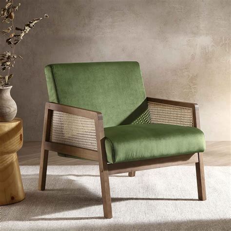 HOMERANGE Solid Teak Wooden Rattan Arm Sofa | Lounge Chair | Accent ...
