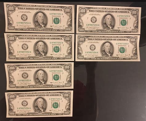 1990’ uncirculated consecutive numbered 100 dollar bills | Coin Talk