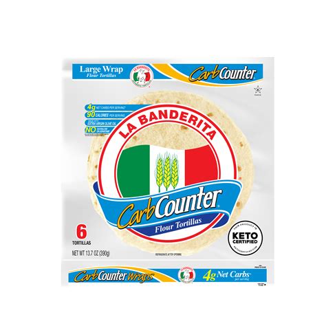 La Banderita Carb Counter® White | 10" Size Flour Tortillas |Carb ...
