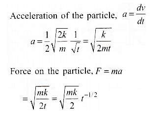 A particle of mass m is driven by a machine that delivers a constant ...