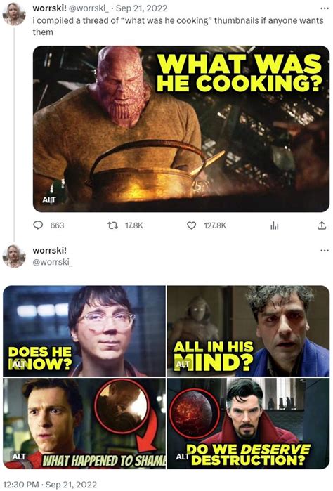 from the thread of "what was he cooking" thumbnails | Know Your Meme