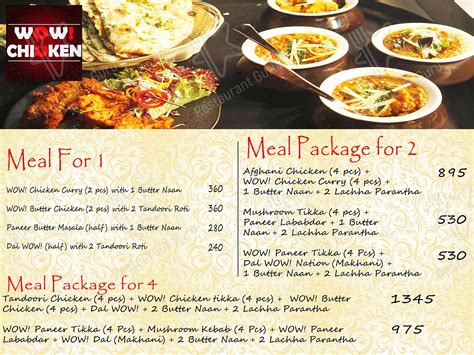 Menu at Wow, Gurugram, DLF Phase 3