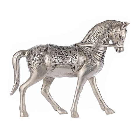 Buy NM Aluminium Horse Silver Plated Figurine Showpiece Online at Low ...