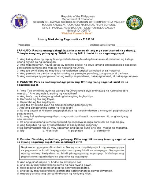 Image result for Module 1 ESP Grade 10 3rd Quarter