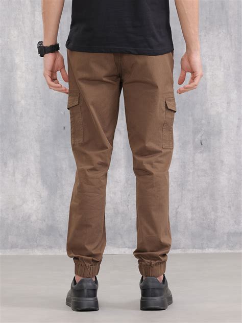 Cotton Stretch Cargo Jogger I Brown – Wrogn