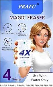 Magic Eraser Cleaning Sponge | Pack of 4 | Chemical-Free, Multi-Purpose ...