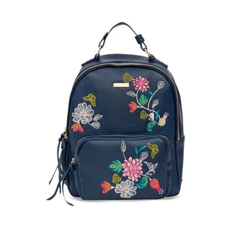 Buy Chumbak Floral Embroidered Backpack - Blue Online
