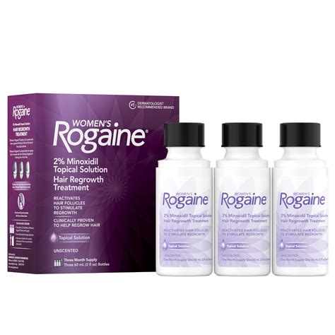 Womens Rogaine 2 Minoxidil Topical Solution For Hair Thinning Loss ...