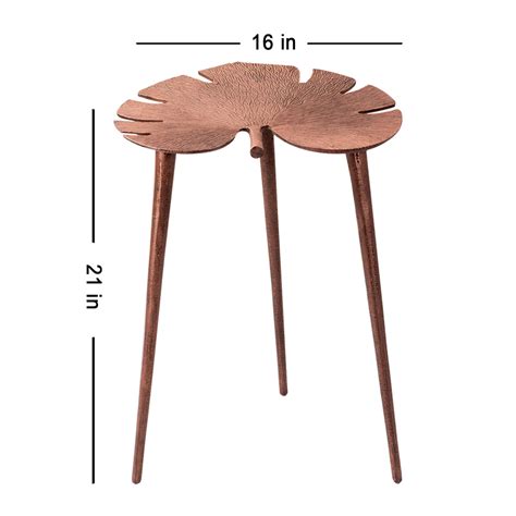 Buy Copper Color Aluminium Leaf Side Table Online at Best Price in ...