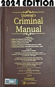 UNIVERSAL CRIMINAL MANUAL Alongwith Comparative Chart 2024 EDITION (BIG ...