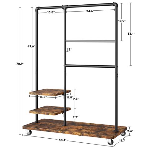 Buy Raybee Rolling Clothes Rack Heavy Duty Garment Rack on Wheels ...