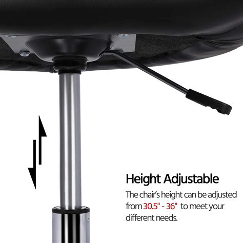 Yaheetech Round Tufted Back Chair Contemporary Height Adjustable Vanity ...