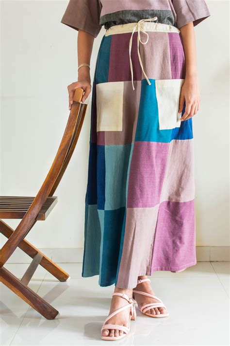 Mosaic Maxi Skirt with Pockets – Aadya Moda