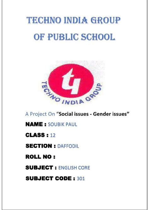 English project - TECHNO INDIA GROUP OF PUBLIC SCHOOL GROUP INDIA A ...