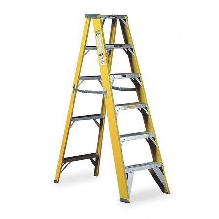 Zoro Select 6' Fiberglass 500 lb. Stepladder, Type IAA P100H-06-HDC | Zoro
