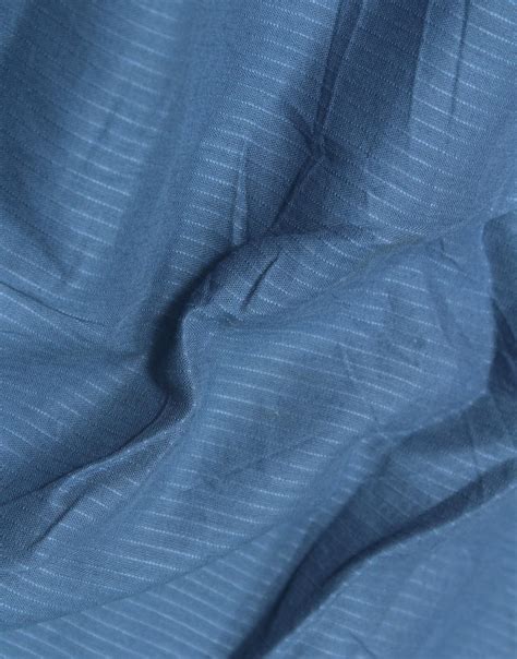 Blue Color Cotton Dobby Dress Material Fabric - Charu Creation