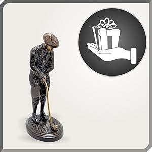Two Moustaches Brass Golfer Showpiece Figurine Black Figurine Standard ...