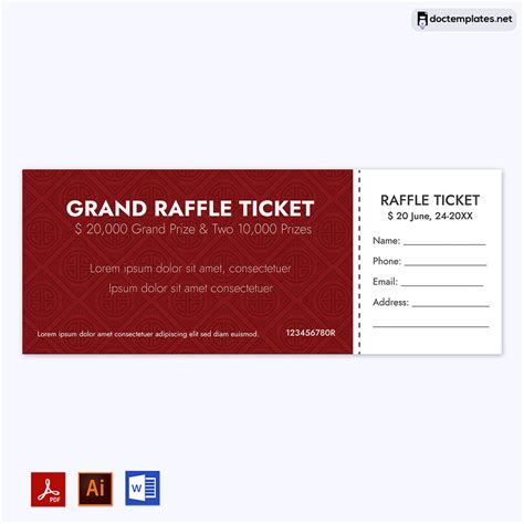 Free, Printable, Customizable Raffle Ticket Templates Canva, 59% OFF