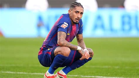 Raphinha to miss BOTH legs of Barcelona's Champions League quarter ...