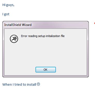 InstallShield Wizard Error Reading Setup Initialization File 的图像结果