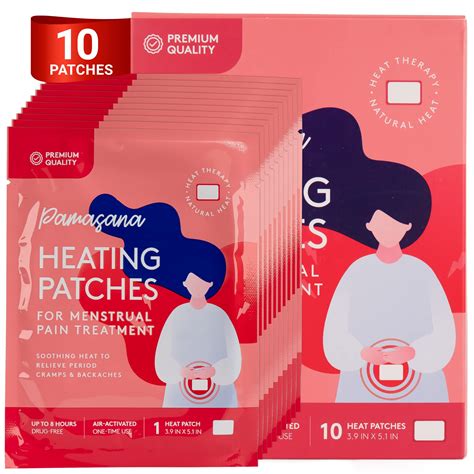 Menstrual Pain Relief Heat Patches - 10 Pack for Period Cramps ...