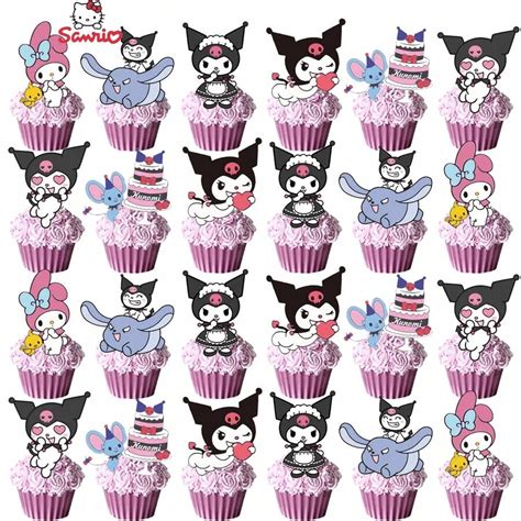 Sanrio Sanrio 25pcs Sanrio Kuromi Cake Topper,Cupcake Toppers, Kuromi ...
