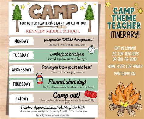 Teacher appreciation week camping theme – Artofit