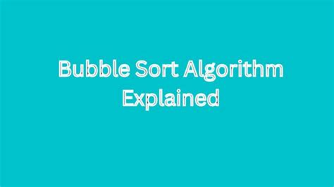Bubble Sort Algorithm Example with Time Complexity 的图像结果