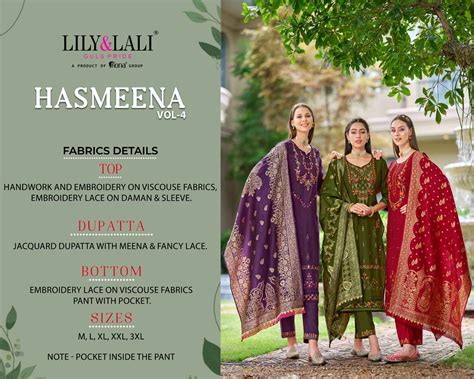 Lily And Lali Hasmeena Vol 4 Wholesale Designer Readymade Suits