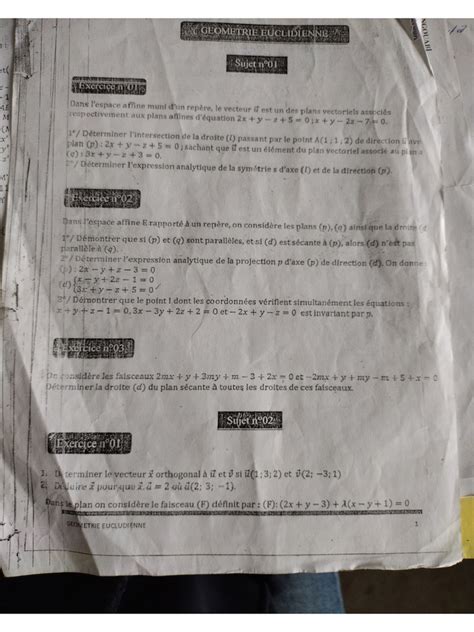 Image result for Exo7 Geometrie Analytique