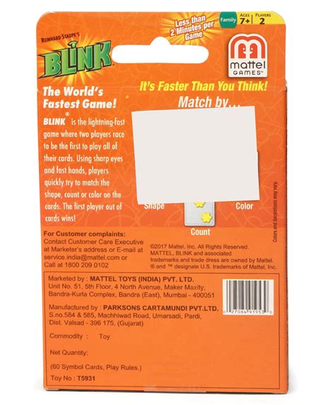 Mattel Blink Cards Game - Multi Color – Kidsinfy.in