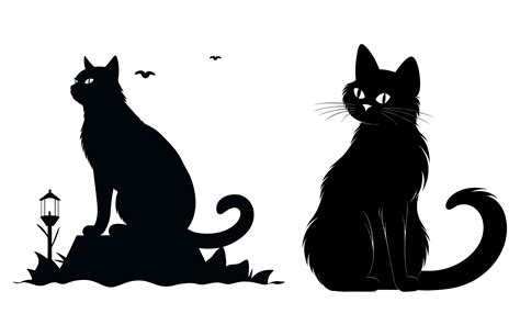 Halloween Black Cat Vector Silhouette Graphic by Gfx_Expert_Team ...