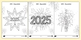 Neues Jahr 2026 - Ausmalbild zur Besinnung (teacher made)