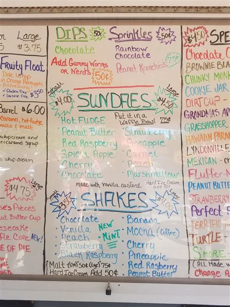 Menu at Hojack Ice Cream Shack fast food, Lyndonville