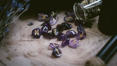 Wallpaper stones, runes, wood, aesthetics hd, picture, image