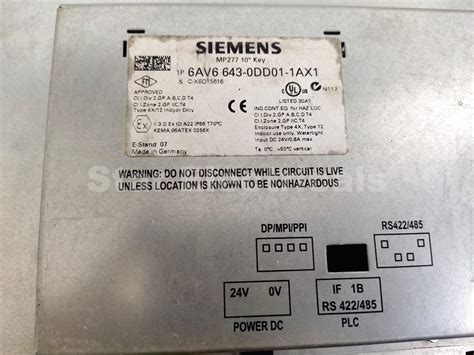 6AV6-643-0DD01-1AX1 Siemens HMI MP277* Key - 6AV6-643-0DD01-1AX1 ...