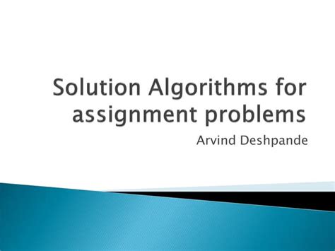 Image result for Assignment Problem Algorithms