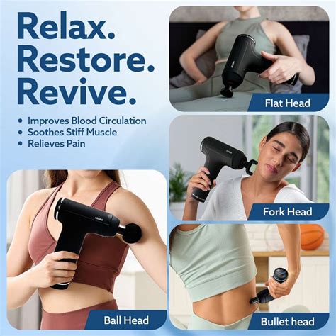 AGARO Galaxy Gun Massager, 4 Heads, 6 Speed, Rechargeable, Handheld ...