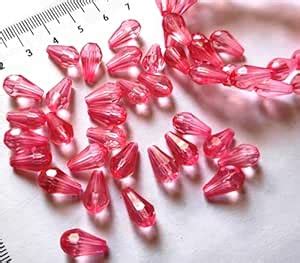 Go-Set-Get! 8x12mm Tear Drop (300 Pcs) LITE PINK Bicone Macrame Crystal ...