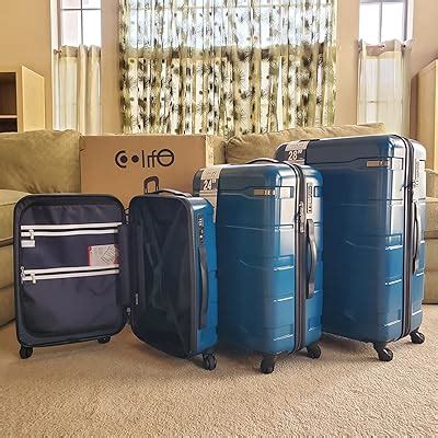 Buy Coolife Luggage Expandable 3 Piece Sets PC+ABS Spinner Suitcase ...